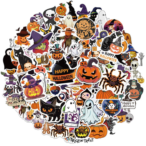 winthrop 100 Pcs Halloween Stickers Vinyl Waterproof Bulk Laptop Stickers Halloween Party Favors Best Choice for Halloween Classroom Crafts & Halloween Party Decoration
