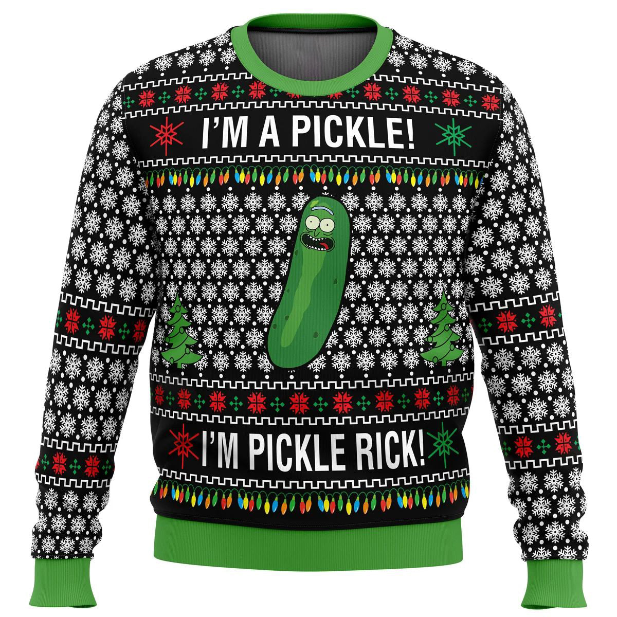 Pickle Rick Ugly Christmas Sweatshirt for Men and Women
