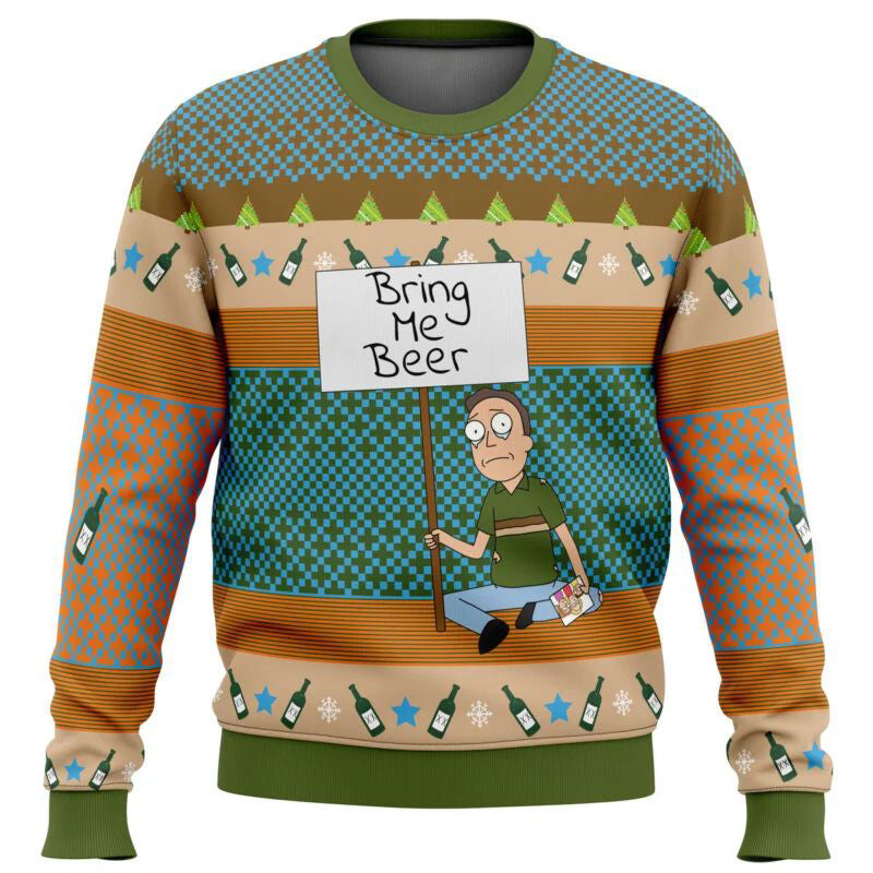Pickle Rick Ugly Christmas Sweatshirt for Men and Women