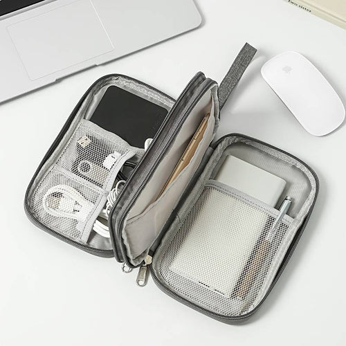 Portable Travel Data Cable Storage Bag for Electronics