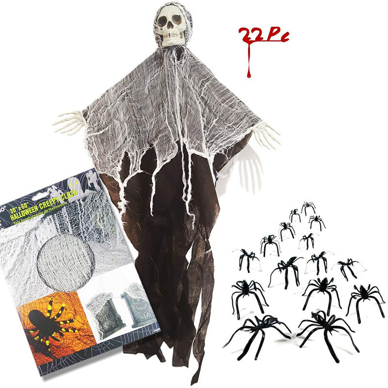 Holiday Door Curtain with Hanging Ghost Pendant Decor