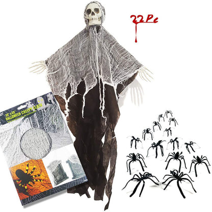 Holiday Door Curtain with Hanging Ghost Pendant Decor