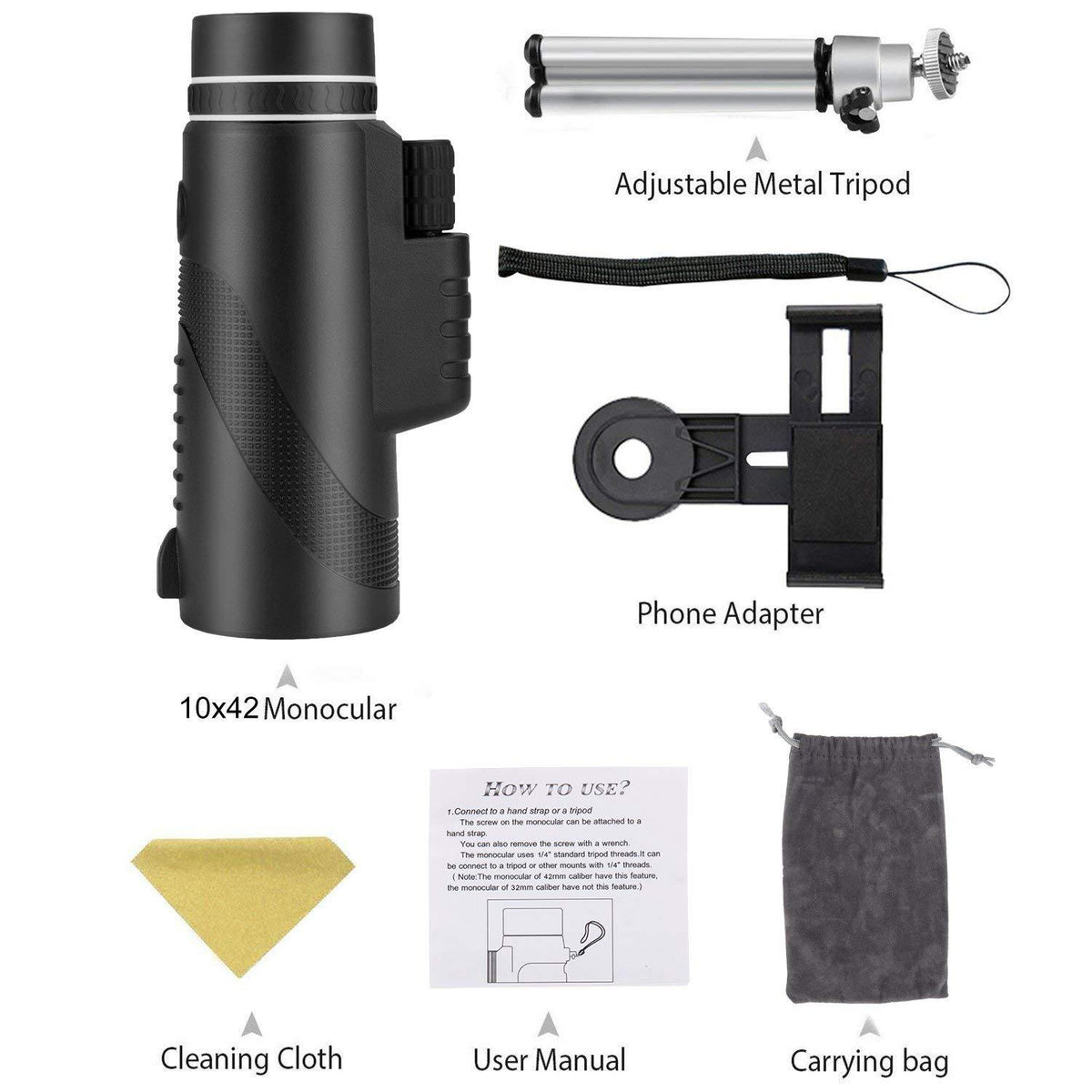High-Definition Telescope with Universal Phone Mount