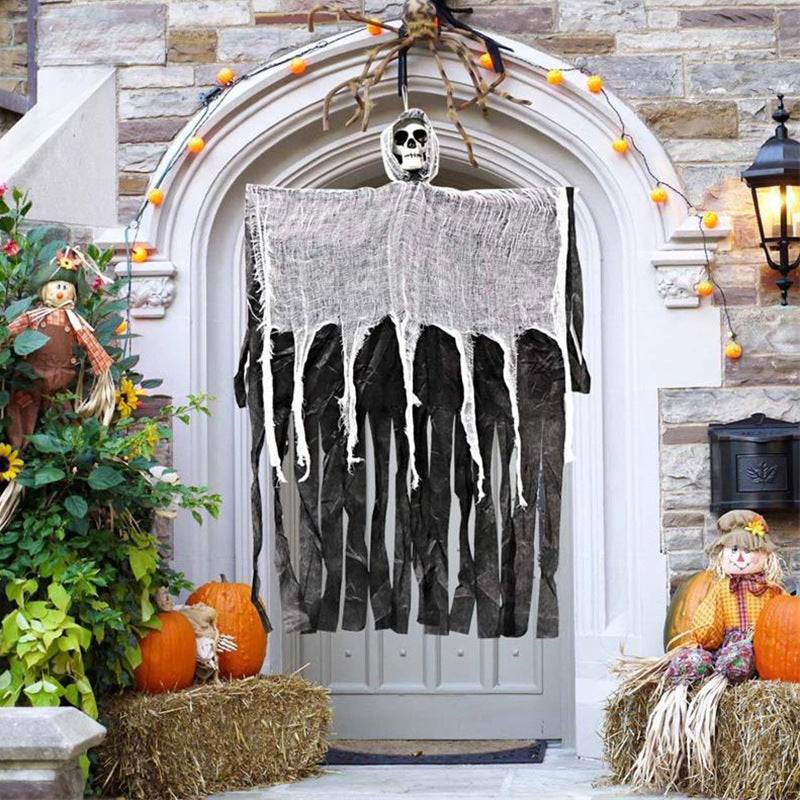 Holiday Door Curtain with Hanging Ghost Pendant Decor