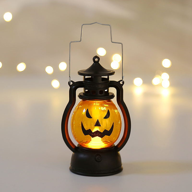 Portable Pumpkin Skull Oil Lamp for Halloween Decor