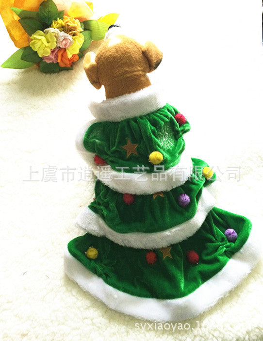 Pet Christmas Outfit - Green Christmas Tree Dog Clothes