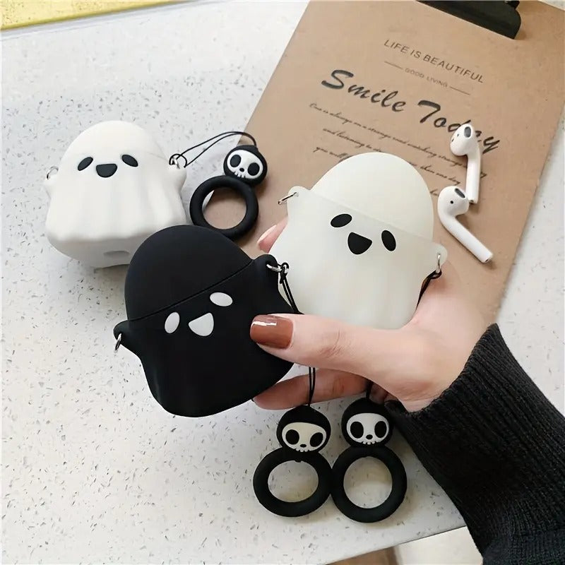 Cute 3D Cartoon Ghost Silicone AirPods Protective Case