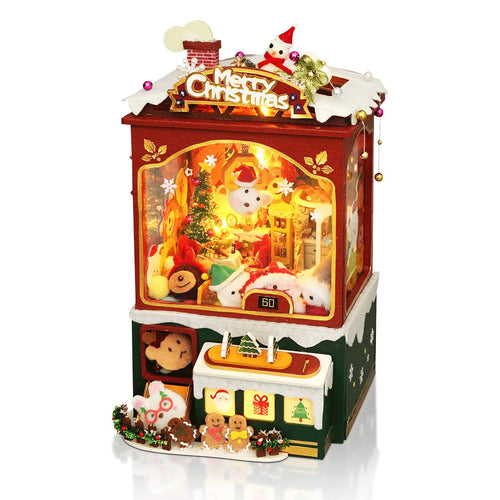 Foyucool DIY Miniature House Kits Tiny House Kit with Christmas Music Box Doll House Kits for Adults to Building Unique Gift for Birthday Christmas Day