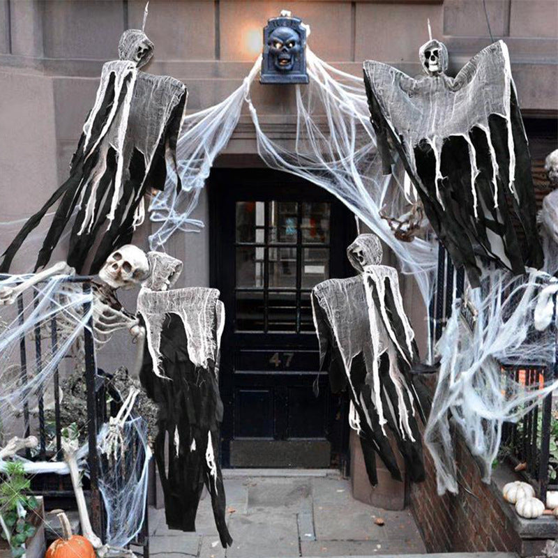 Holiday Door Curtain with Hanging Ghost Pendant Decor